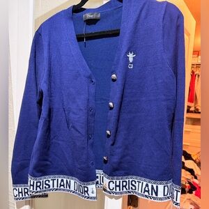 Fashion  insprd Navy  Logo Cardigan